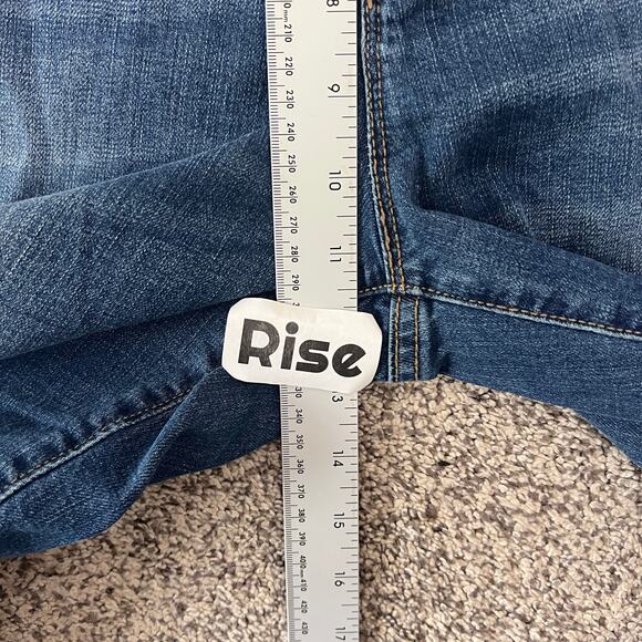 Old Navy Women 16T Boho Festival Indie Western Stretch Blue Raw Edge Flare Jeans - Picture 8 of 10